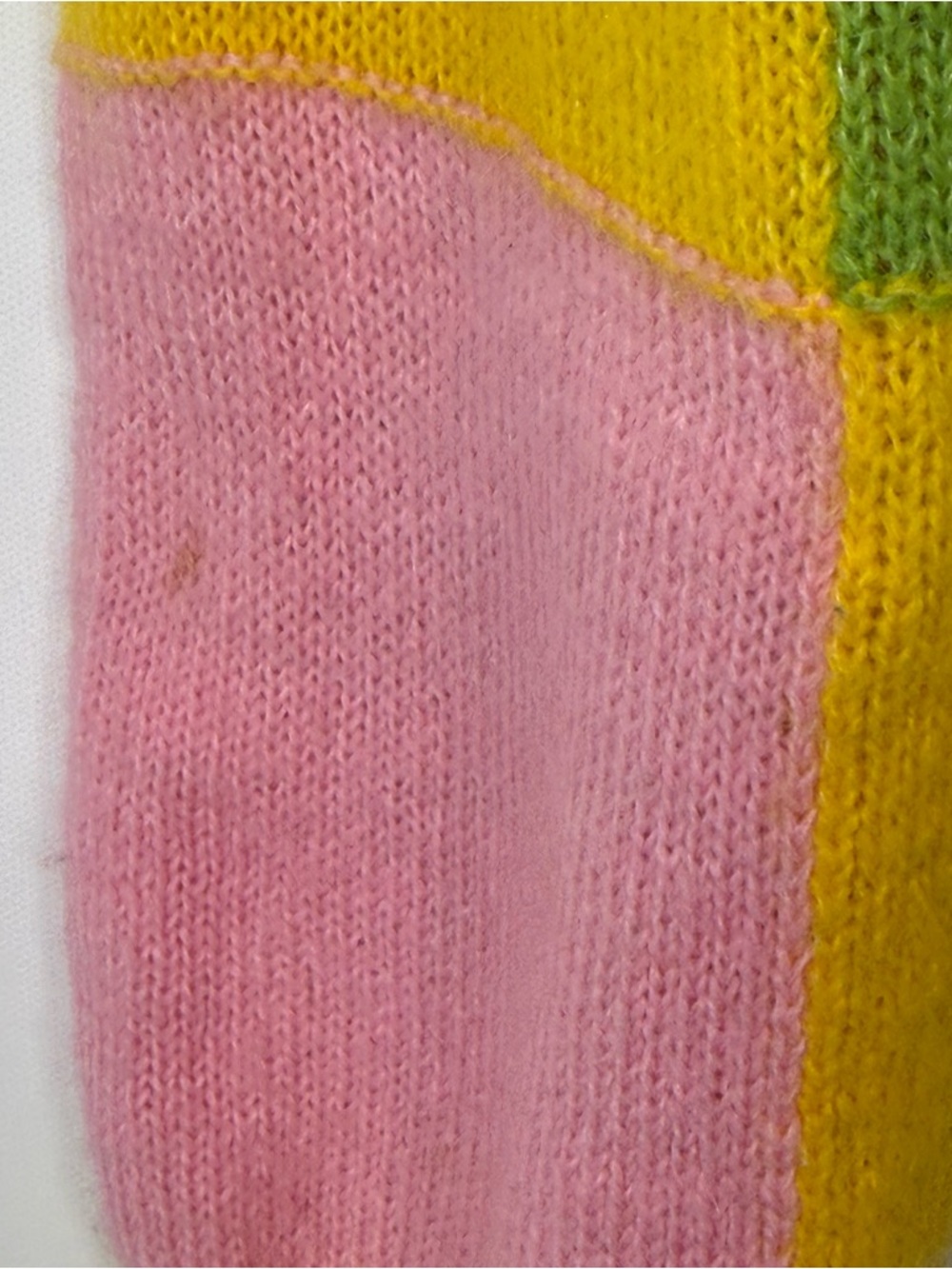 ZARA Multicolor Colorblock Crewneck Sweater Yellow, Pink, Green & Red Size M - Picture 6 of 9